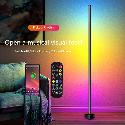 Dimmable Corner Floor Lamp - Bluetooth RGB LED Mood Light | Bedroom | Living Room